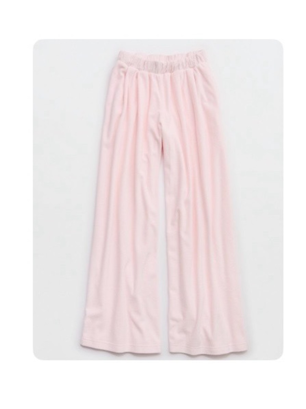 Aerie Velour Pink Wide-Leg Lounge Pants